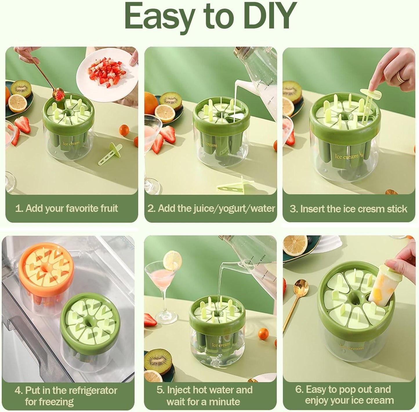 ChillCraft 8-Piece Ice Pop Mould Set